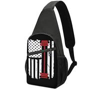 NLWQEKV Fitness levantamiento de pesas bandera americana Sling Bag Crossbody hombro viaje pecho mochila senderismo mochila para deportes compras trabajo