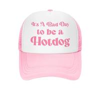 NLWQEKV Gorra de Camionero con Texto Es un Mal día para ser un Perrito Caliente, Regalo novedoso para Padre, Madre, Abuela, Esposa y Marido.