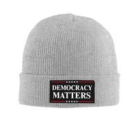NLWQEKV Gorro de Punto La Democracia Importa, a Favor de la Democracia, en contra del Voto Republicano, Gorro Azul.