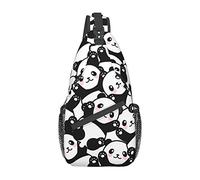 NLWQEKV Lindo Panda Sling Bag para Mujeres Hombres, Crossbody Bag Sling Mochila Hombro Pecho Bolsa para Viajes Senderismo Gimnasio