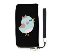 NLWQEKV Little Birdie - Cartera de Piel con Tarjetero Largo, Bolso de Mano Delgado para Mujer
