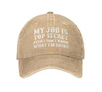 NLWQEKV Mi Trabajo es Top Secrets Incluso yo no sé lo Que Estoy Haciendo Sombrero para Hombres Gorras de béisbol Gorra gráfica