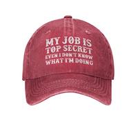NLWQEKV Mi Trabajo es Top Secrets Incluso yo no sé lo Que Estoy Haciendo Sombrero para Hombres Gorras de béisbol Gorra gráfica