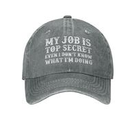 NLWQEKV Mi Trabajo es Top Secrets Incluso yo no sé lo Que Estoy Haciendo Sombrero para Hombres Gorras de béisbol Gorra gráfica