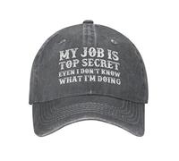NLWQEKV Mi Trabajo es Top Secrets Incluso yo no sé lo Que Estoy Haciendo Sombrero para Hombres Gorras de béisbol Gorra gráfica