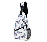 NLWQEKV Mochila bandolera con diseño de palomas azuladas, mochila de viaje con baúl, mochila de día