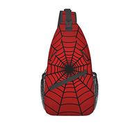 NLWQEKV Red Spider Web Sling Bag para Mujeres Hombres, Crossbody Bag Sling Mochila Hombro Pecho Bolsa para Viajes Senderismo Gimnasio