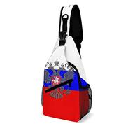 NLWQEKV Ruso Águila Emblema Bandera Sling Bag Crossbody Mochila Travel Chest Daypack