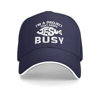NLWQEKV Soy un Proyecto Que Mantiene Ocupado a Jesús. Gorra de béisbol Cristiana con la Frase Soy un Proyecto Que Mantiene Ocupado a Jesús.