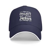 NLWQEKV Soy un Proyecto Que Mantiene Ocupado a Jesús. Gorra de béisbol Cristiana con la Frase Soy un Proyecto Que Mantiene Ocupado a Jesús.