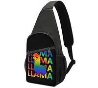 NLWQEKV Tie Dye Rainbow Llama Sling Bag Crossbody hombro viaje pecho mochila senderismo mochila para deportes compras trabajo