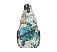 NLWQEKV Turtle Underwater World Print Sling Bag para mujeres y hombres, Crossbody Bag Sling Backpack Shoulder Chest Bag para viajes Senderismo Gimnasio
