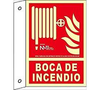 NM RD02008 - Banderola Luminiscente Boca de Incendio Clase B PVC 0,7mm 21x30cm con CTE, RIPCI y Apto para la Nueva Legislación