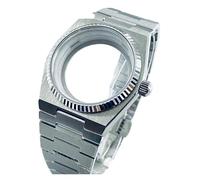 NMASDUYPU Caja de reloj de 40 mm con anillo plateado y cristal de zafiro. Piezas for movimientos automáticos NH34, NH35, NH36 y NH38.(Without Ring A1)
