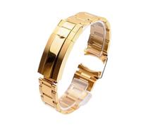 NMASDUYPU Compatible con correa de acero Ditona The Diver Watch Chain 20 mm 21 mm Correa de acero inoxidable macizo for hombre y mujer(All gold,21mm With logo)