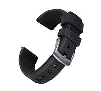 NMASDUYPU Compatible con la cumbre de lujo Fkm Buceo de la banda de goma Buceo rápido Releance Slide Keeper Fluorine Correas de goma de 20 mm 22 mm for hombres(Schwarz,20mm)