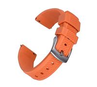 NMASDUYPU Compatible con la cumbre de lujo Fkm Buceo de la banda de goma Buceo rápido Releance Slide Keeper Fluorine Correas de goma de 20 mm 22 mm for hombres(Oranje,22mm)