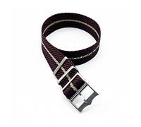 NMASDUYPU Correa de nailon ajustable de una sola pasada, de 20 mm y 22 mm, compatible con correas de tela Tudor.(Black red khaki,20mm)