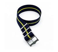 NMASDUYPU Correa de nailon ajustable de una sola pasada, de 20 mm y 22 mm, compatible con correas de tela Tudor.(Black navy yellow,20mm)