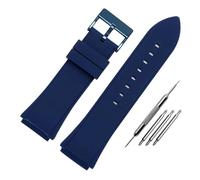 NMASDUYPU Correa de reloj de goma, pulsera de goma de silicona de Color azul de 22mm for relojes Guess W0247G3 W0040G3 W0040G7, correa de reloj deportivo de marca(Blue blue buckle)