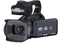 nmbhus 18X Full UHD Videocámara Digital 4K Cámara De Video Girar Pantalla Videocámara For Transmisión En Vivo 60FPS WiFi Webcam(64G SD Card)