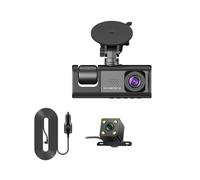 nmbhus 3 Canales Coche DVR HD 1080P 3 Lentes Dentro del vehículo Dash CamCámara de Tres vías DVRs grabadora de vídeo Registrador Dashcam videocámara(Color:3 Camera,Size:None)