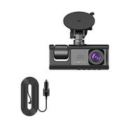 nmbhus 3 Canales Coche DVR HD 1080P 3 Lentes Dentro del vehículo Dash CamCámara de Tres vías DVRs grabadora de vídeo Registrador Dashcam videocámara(Color:Dual Camera,Size:32G)