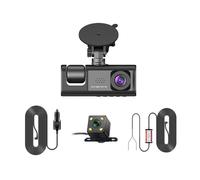 nmbhus 3 Canales Coche DVR HD 1080P 3 Lentes Dentro del vehículo Dash CamCámara de Tres vías DVRs grabadora de vídeo Registrador Dashcam videocámara(Color:3 Camera-BL,Size:32G)