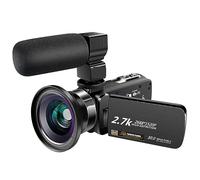 nmbhus 30 Millones De Cámaras De Video Digital HD DV Viaje Autodisparador Foto Video Videocámara Película Máquina Todo En Uno(Size:Black+Wide Angle Lens)