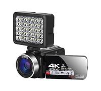 nmbhus 4K Digital Vlog Cámara Grabación De Video WiFi Streaming Webcam Videocámara Portátil For Exteriores 18X Grabadora De Fotografía(32G SD Card,with Light)