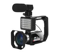 nmbhus 4K Digital Vlog Cámara Grabación De Video WiFi Streaming Webcam Videocámara Portátil For Exteriores 18X Grabadora De Fotografía(128G SD Card,Outfit)