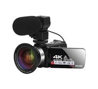 nmbhus 4K Digital Vlog Cámara Grabación De Video WiFi Streaming Webcam Videocámara Portátil For Exteriores 18X Grabadora De Fotografía(32G SD Card,with Mic Lens)