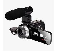 nmbhus 4K HD Night Vision Videocámara Digital 48M Home WiFi Live Streaming Videocámara DV Cámara Digital(Size:Black+Noise Reduction Mic)