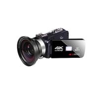 nmbhus 4K HD Night Vision Videocámara Digital 48M Home WiFi Live Streaming Videocámara DV Cámara Digital(Size:Black+Ultra Wide Angle Lens)