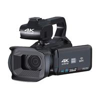 nmbhus 60FPS 4K Vlog Videocámara 64MP Fotografía Cámara De Video Transmisión En Vivo 18X Zoom AF Grabadora Digital 4 "Pantalla Táctil Giratoria(NO SD Card,Standard)