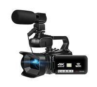 nmbhus 60FPS 4K Vlog Videocámara 64MP Fotografía Cámara De Video Transmisión En Vivo 18X Zoom AF Grabadora Digital 4 "Pantalla Táctil Giratoria(NO SD Card,with Mic)