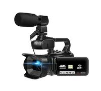 nmbhus 64MP 4K 60FPS Videocámara Live Stream Vlog Cámara De Video WiFi Webcam 4 Pulgadas Girar Pantalla Táctil 18X Cámara Digital Grabadora(with 16G SD Card,with Microphone)