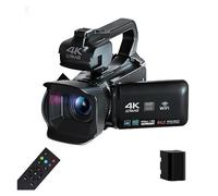 nmbhus 64MP 4K 60FPS Videocámara Live Stream Vlog Cámara De Video WiFi Webcam 4 Pulgadas Girar Pantalla Táctil 18X Cámara Digital Grabadora(with 64G SD Card,Only Camera)