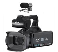 nmbhus Auto Focus 4K Videocámara 18X Zoom 64MP Cámara De Video Digital For WiFi Streaming Webcam Time-Lapse 4 "Grabadora De Pantalla Táctil(No SD Card,with Microphone)