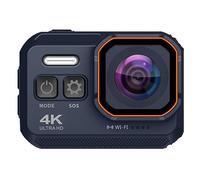 nmbhus Cámara De Acción 4K 1080P 60fps Estabilizada IP68 Casco Impermeable Subacuático Motocicleta Deporte Video CAM Moto Bike 16MP WiFi Webcam(32G SD Card,2)