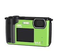 nmbhus Cámara De Fotografía De Pantalla Dual 64MP Grabadora De Selfies 4K UHD Vlog Videocámara 16X Zoom Cámara Compacta Cámara Web De Transmisión En Vivo(with 128G,with 1 Battery-03)