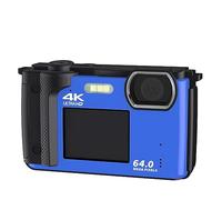 nmbhus Cámara De Fotografía De Pantalla Dual 64MP Grabadora De Selfies 4K UHD Vlog Videocámara 16X Zoom Cámara Compacta Cámara Web De Transmisión En Vivo(with 32G,with 1 Battery-01)