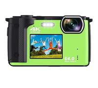 nmbhus Cámara De Fotografía De Pantalla Dual 64MP Grabadora De Selfies 4K UHD Vlog Videocámara 16X Zoom Cámara Compacta Cámara Web De Transmisión En Vivo(with 32G,with 2 Batteries-02)