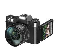 nmbhus Cámara De Fotografía Digital Compacta 4K WiFi Web CAM Vlog Video Recorder 48MP Videocámara 3" Flip Screen Macro Lens(64G TF Card,Only Camera)