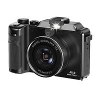 nmbhus Cámara De Fotos Digital De 48MP For Fotografía Cámara De Selfie De Doble Lente 4K Vlog Videocámara Webcam 18X Enfoque Automático(64G TF Card,Only Camera)