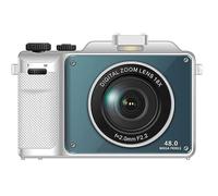 nmbhus Cámara De Fotos Digital De Doble Lente For Selfie, Videocámara De Fotografía 4K, Marco DIY, Grabadora De Vídeo Vlog For Principiantes, Cámara Web De Transmisión En Vivo 18X