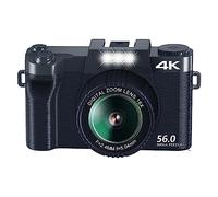 nmbhus Cámara de Fotos Digital Videocámara de fotografía 4K Cámara de Video Vlogging de Enfoque automático for Pantalla de transmisión en Vivo(with 64G TF Card)