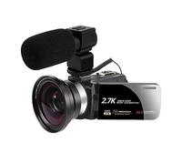 nmbhus Cámara De Video De 2.7K Videocámara Digital For Uso Doméstico 16X Zoom 30MP Vlogging Webcam 3.0 Pantalla Táctil Giratoria(Size:with Lesn Mic)
