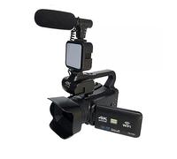 nmbhus Cámara De Video De 64MP Full 4K 60FPS Videocámara For Transmisión En Vivo WiFi Webcam 18X Auto Focus Vlog Recorder 4 "Pantalla Giratoria(16G SD Card,with Light Mic)