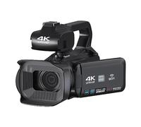 nmbhus Cámara De Video De 64MP Full 4K 60FPS Videocámara For Transmisión En Vivo WiFi Webcam 18X Auto Focus Vlog Recorder 4 "Pantalla Giratoria(64G SD Card,Standard)